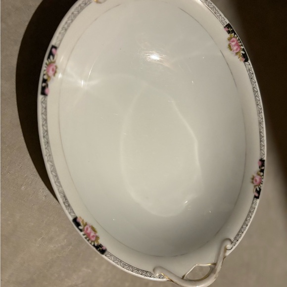 Vintage Noritake Elegant Floral Oval Serving Dish-made in Japan hand painted